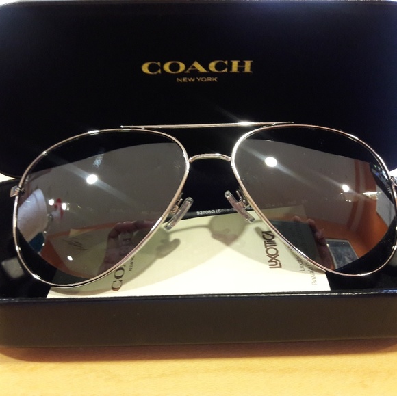 Mens Coach Tag Pilot Aviator Sunglasses - Picture 6 of 7